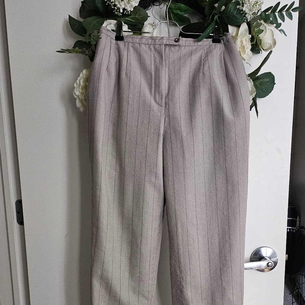 Harve Bernard Grey High-waist Trousers Women (Size 10)